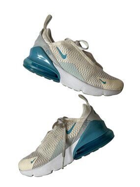 Nike Air Max 270 Kids Sneakers White Teal Blue Size 13C
